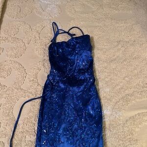 Windsor Blue Sequin Prom Dress